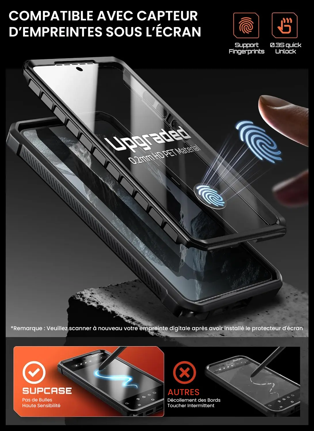 Galaxy S26 Ultra - Coque Antichoc SUPCASE Beetle Pro Mag Aramide 2-Set avec Protection Ecran compatible Capteur Empreintes