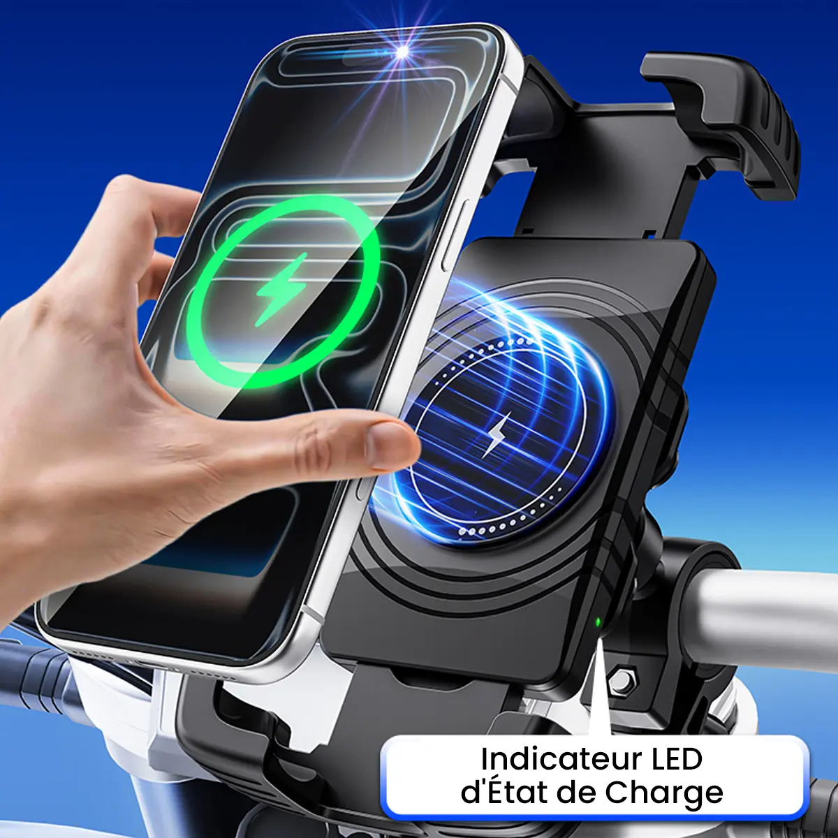 Support vélo BLAVEC avec recharge sans fil 15W et indicateur LED