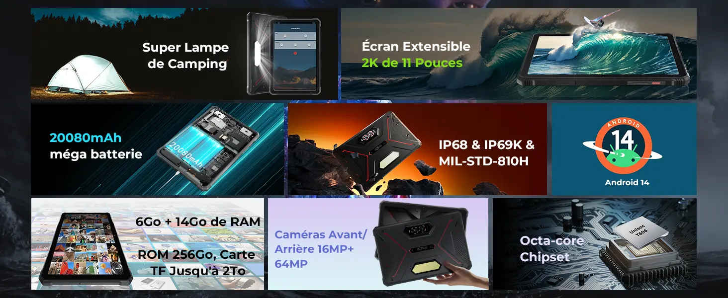 Tablette 4G HOTWAV R9 Pro – écran 11 pouces, batterie 20080 mAh, Android 14, 20 Go RAM et caméra 64 MP