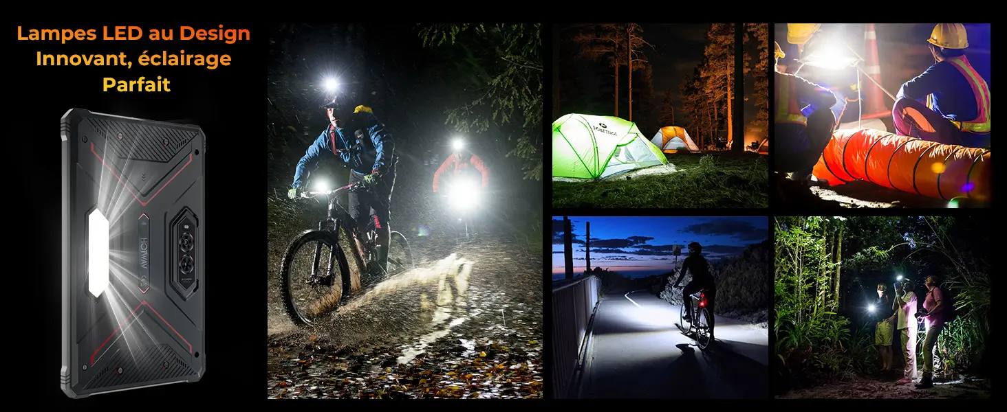 HOTWAV R9 Pro – Éclairage LED puissant au design innovant idéal pour VTT, camping, chantier et activités nocturnes