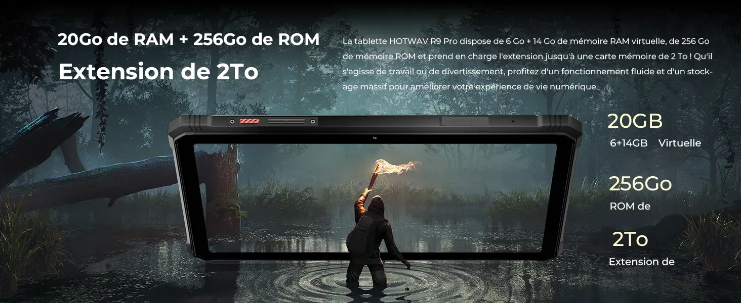 HOTWAV R9 Pro – 20 Go de RAM (6 Go + 14 Go virtuelle), 256 Go de ROM et extension Carte SD jusqu'à 2 To