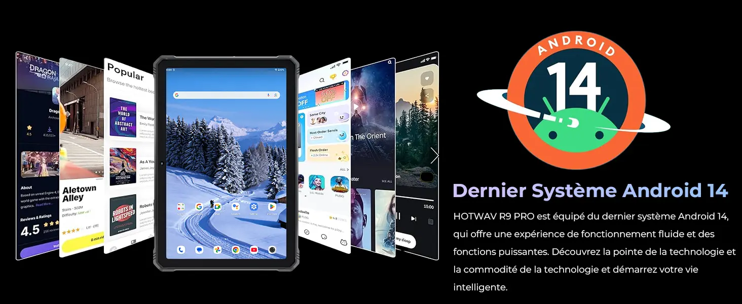HOTWAV R9 Pro – Dernier système d'exploitation Android 14 avec interface fluide et fonctionnalités avancées