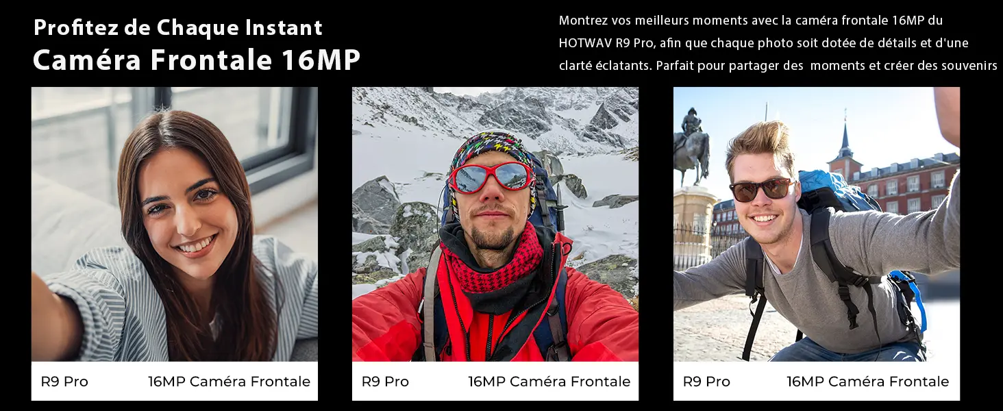 HOTWAV R9 Pro – Caméra frontale 16 MP pour des portraits et selfies avec clarté et détails éclatants