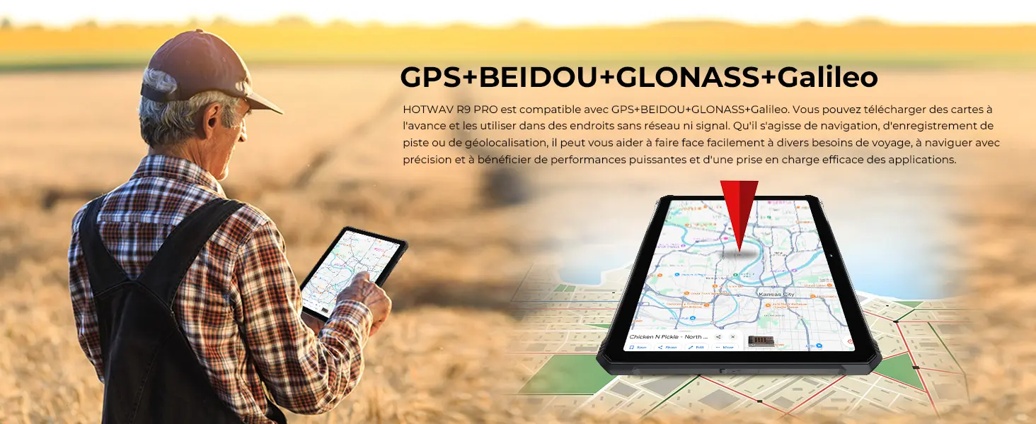 HOTWAV R9 Pro – Système de géolocalisation haute précision quadruple réseau GPS, BEIDOU, GLONASS et Galileo