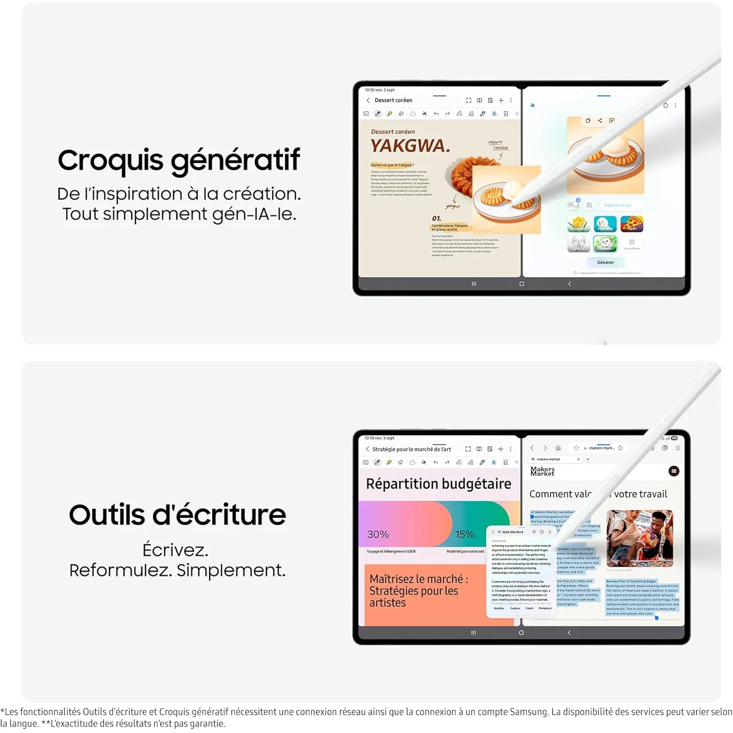 Tablette SAMSUNG Galaxy Tab S11 Ultra avec outils créatifs