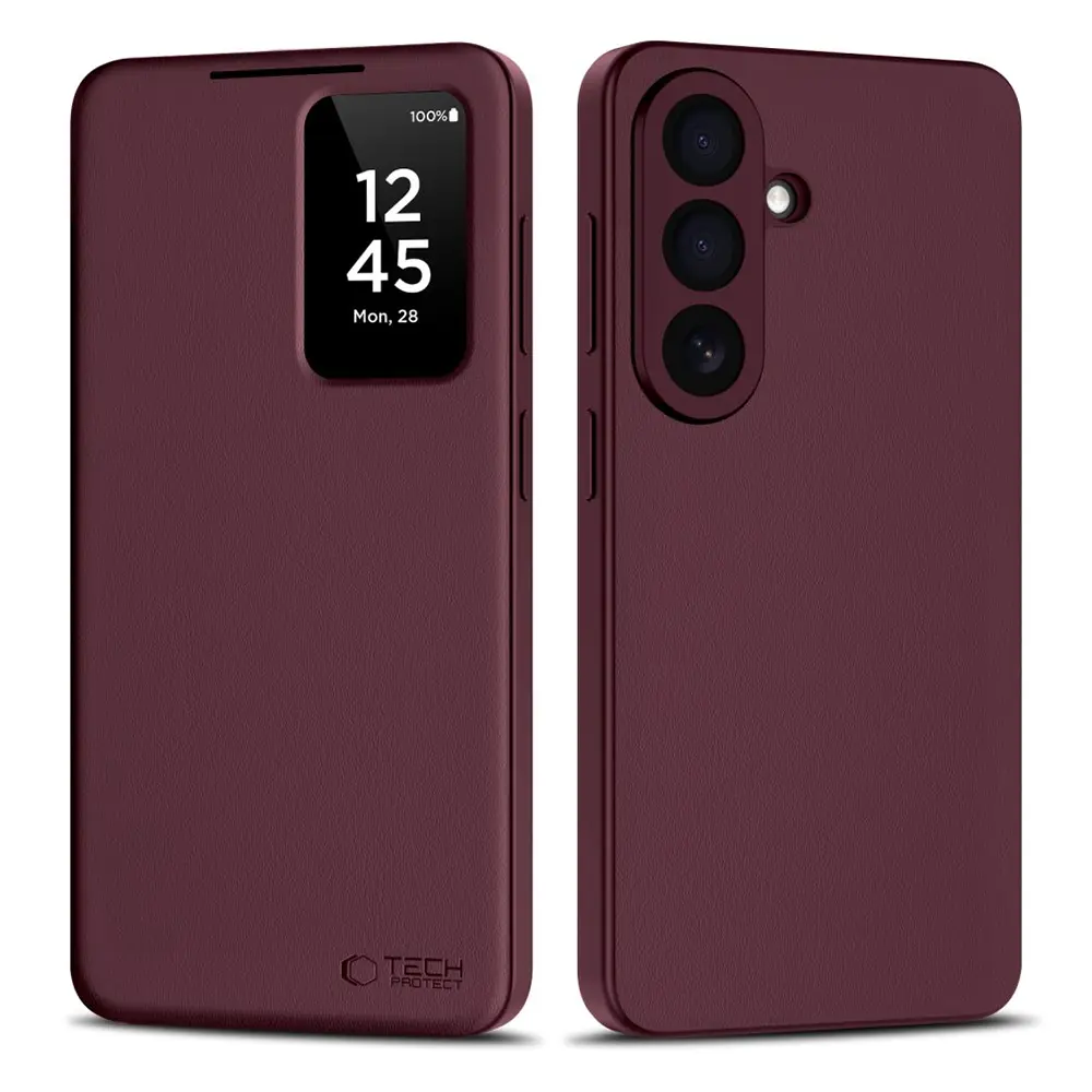 Étui portefeuille bordeaux vin Galaxy A57 5G