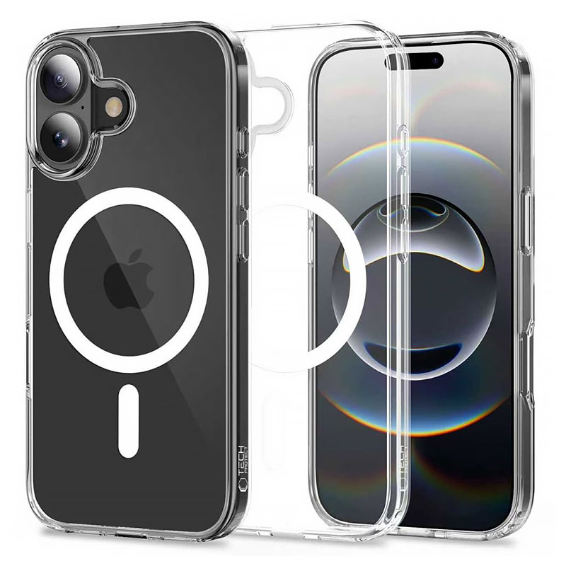 Coque transparente iPhone 17 Tech-Protect FlexAir Hybrid MagSafe - Vue avant et arrière