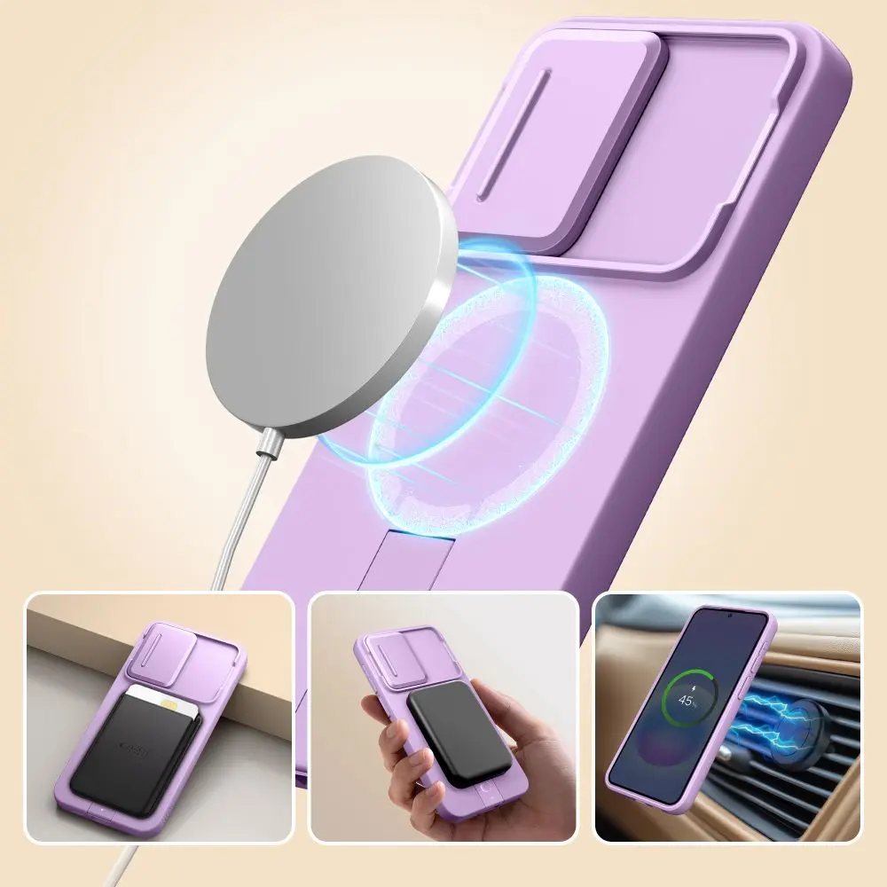 Coque Antichoc TECH-PROTECT Kevlar Aura MagSafe mauve connectée aux accessoires magnétiques pour Galaxy A57 5G