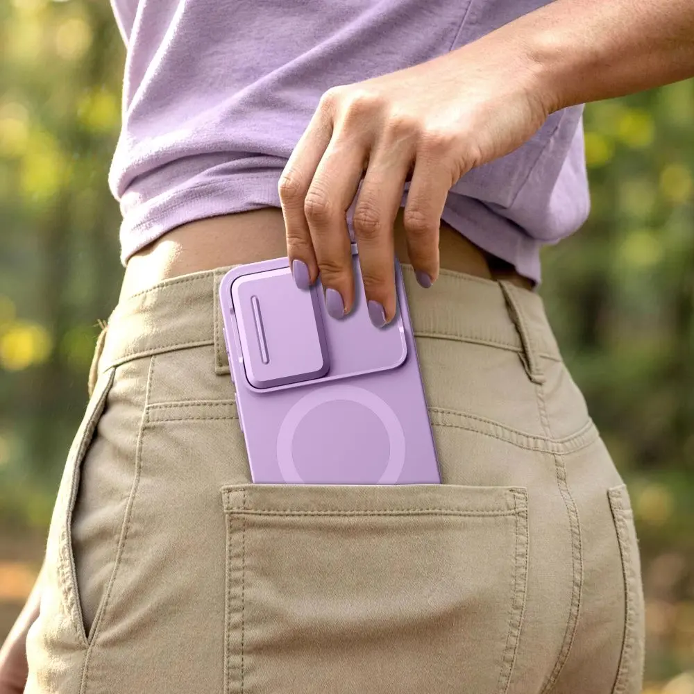 Coque TECH-PROTECT Kevlar Aura mauve glissée facilement dans la poche d'un pantalon