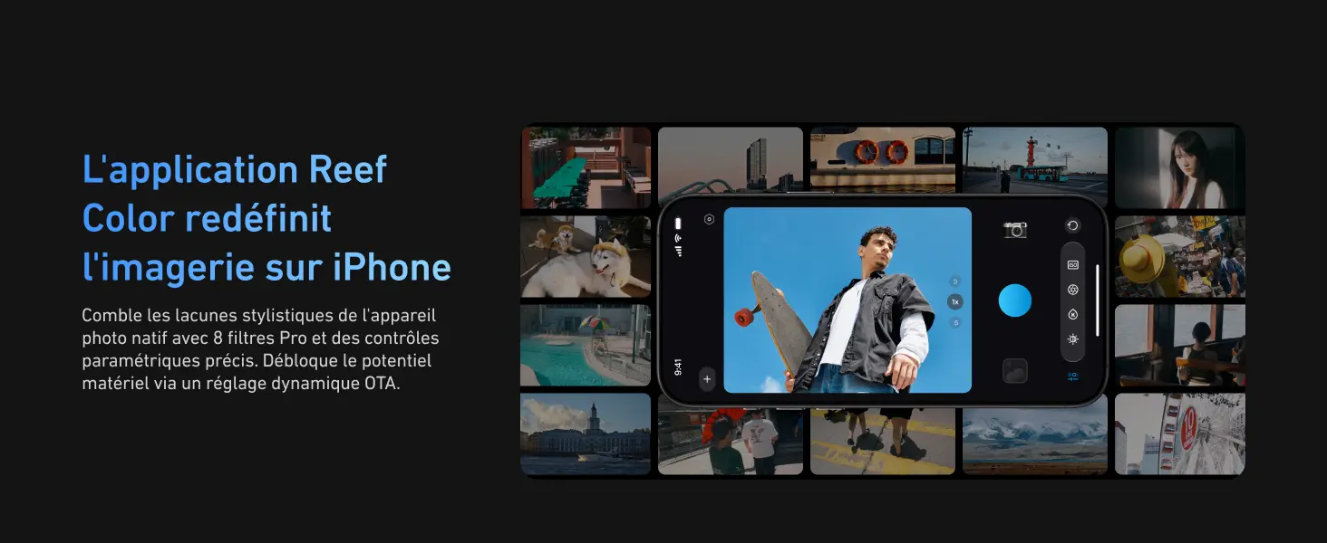 iPhone 17 Pro Max - Kit Poignée TELESIN Master Grip Creator avec Application Reef Color