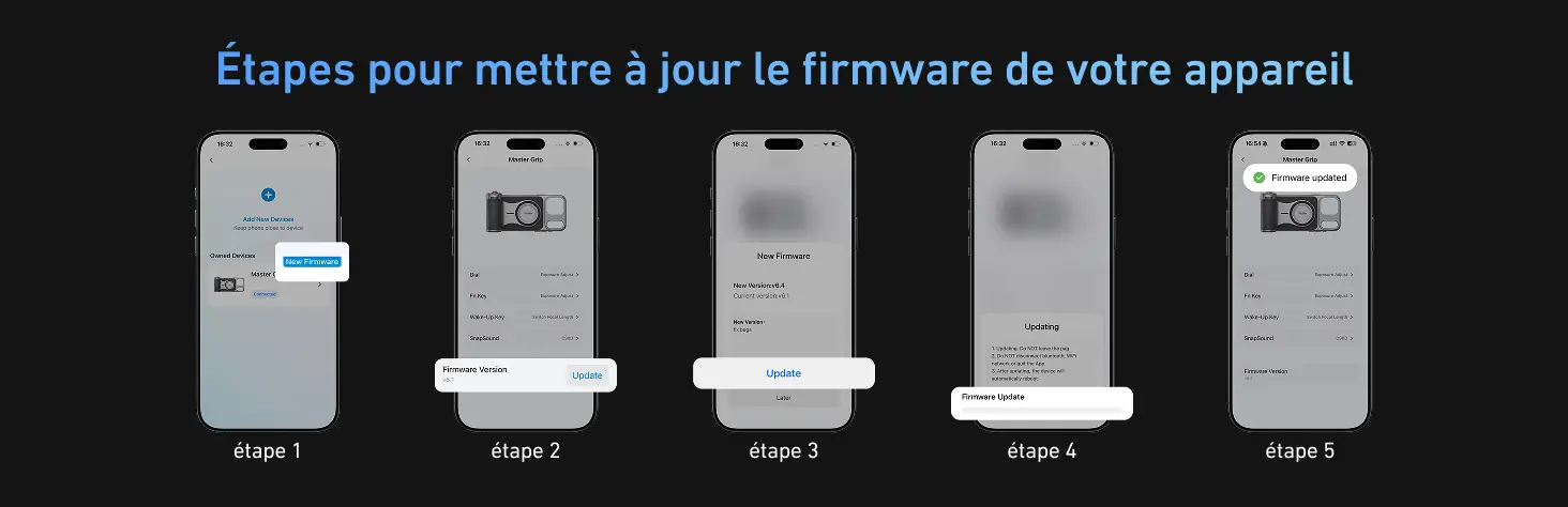 iPhone 17 Pro Max - Kit Poignée TELESIN Master Grip Creator - Détail de la Mise à jour du firmware