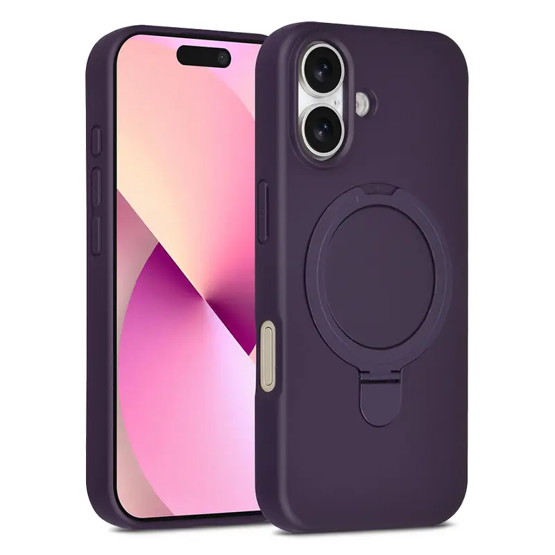 Coque Silicone TUNIQ Ring Stand Hanger MagSafe pour iPhone 17 - Violet