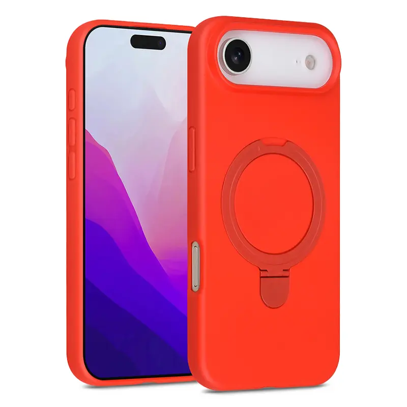 Coque Silicone TUNIQ Ring Stand Hanger MagSafe pour iPhone Air - Rouge Vif