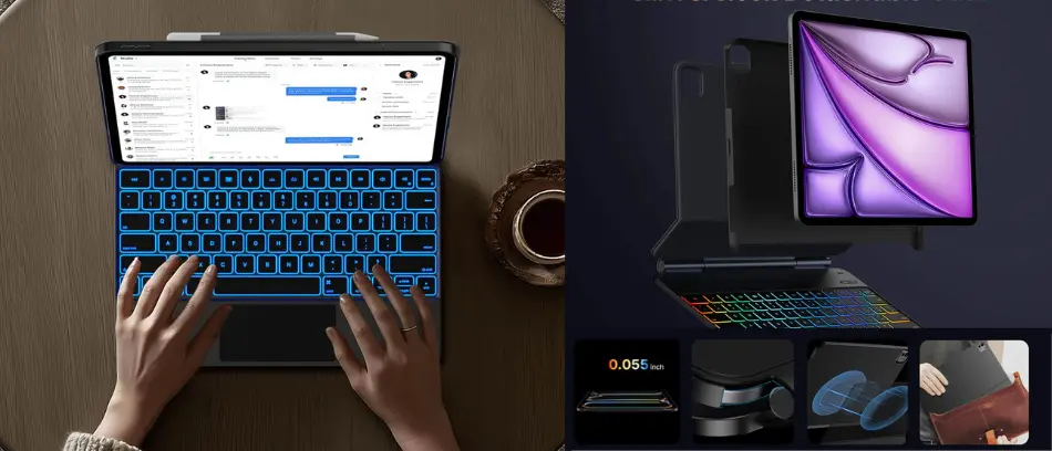 Étui-Clavier Bluetooth TYPECASE Edge+ iPad Pro 12,9'' & iPad Air 13''