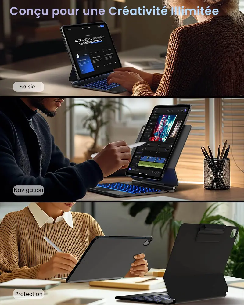 Étui-Clavier Bluetooth TYPECASE Edge+ iPad Pro 12,9'' & iPad Air 13''