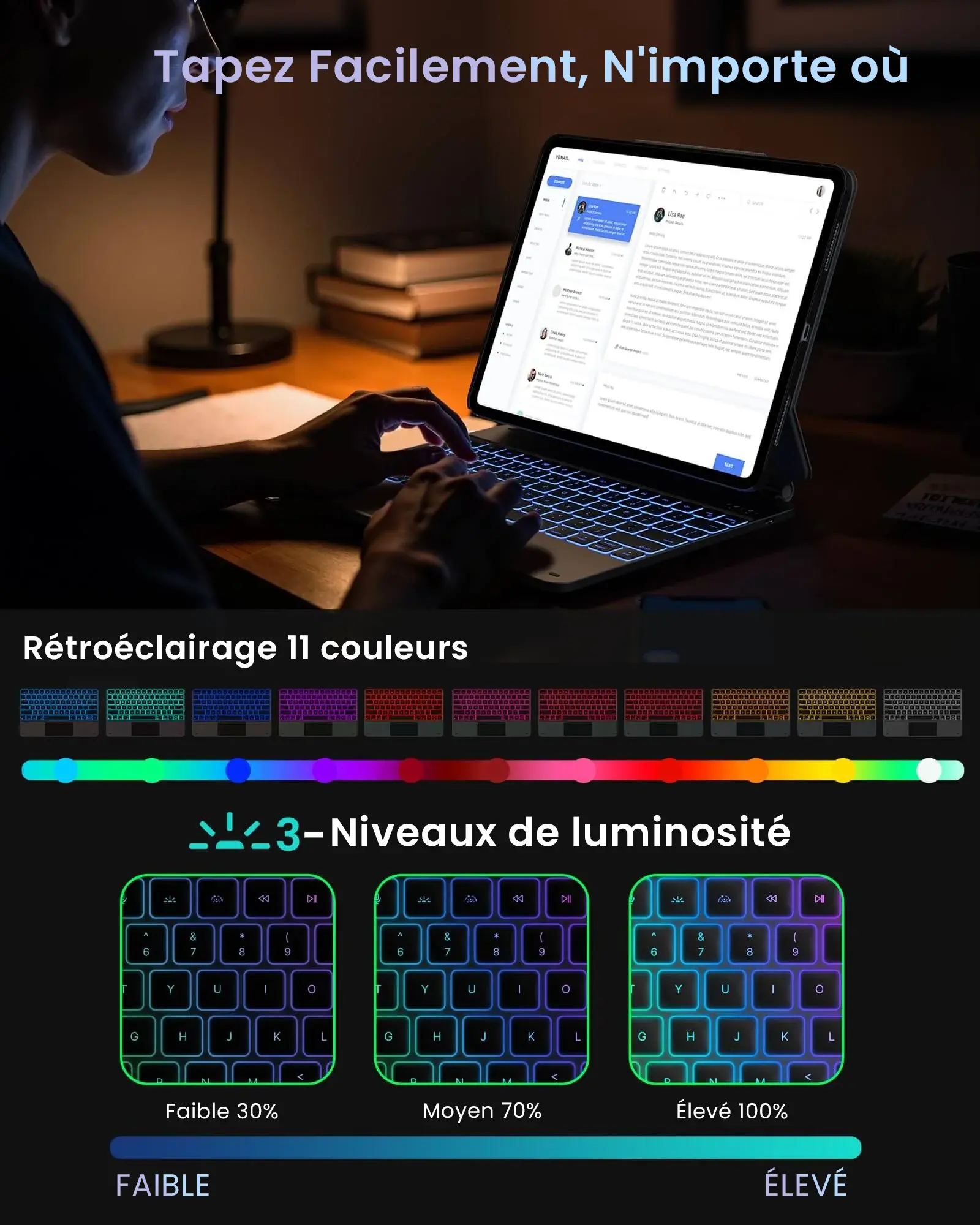 Étui-Clavier Bluetooth TYPECASE Edge+ iPad Pro 12,9'' & iPad Air 13''