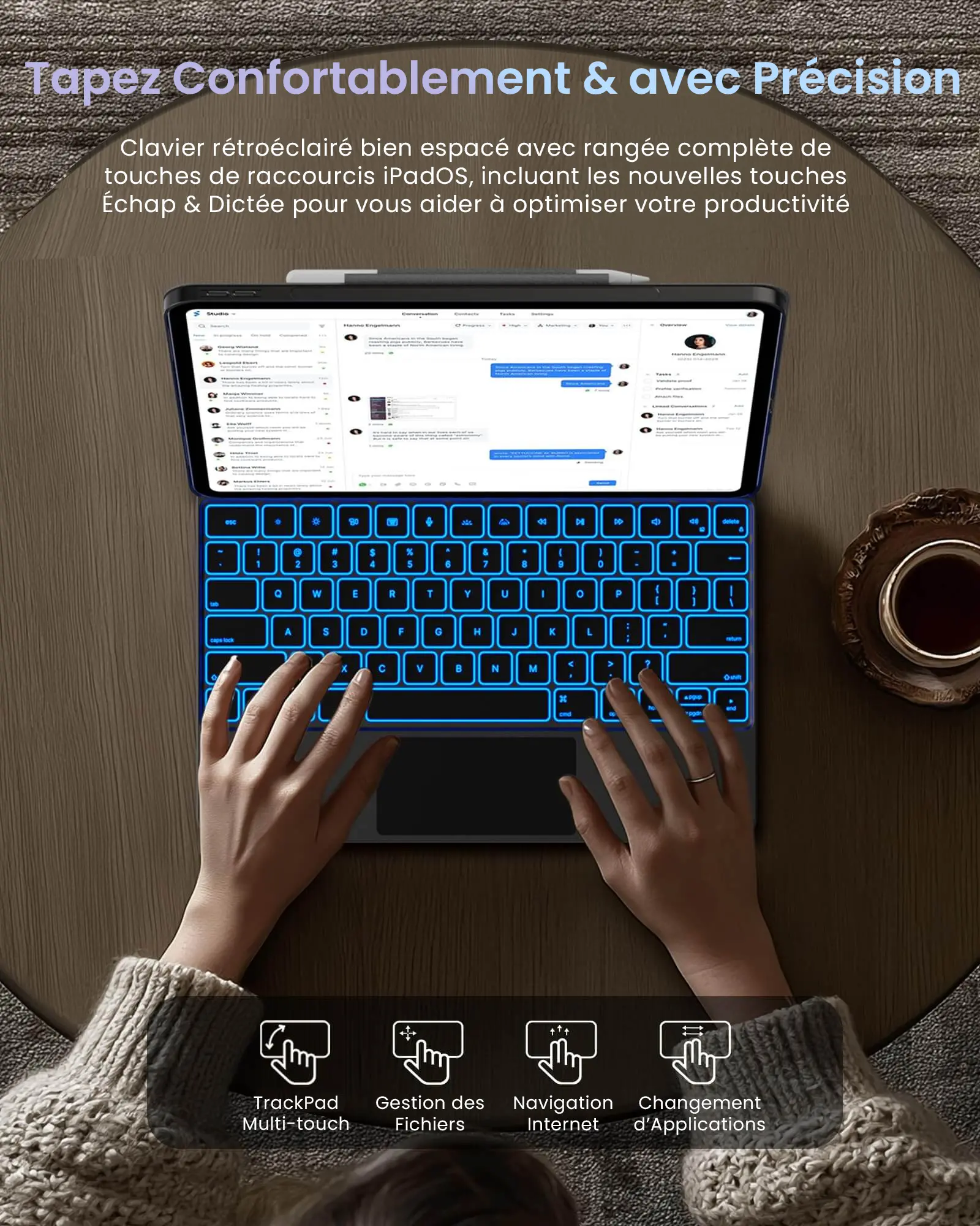 Étui-Clavier Bluetooth TYPECASE Edge+ iPad Pro 12,9'' & iPad Air 13''