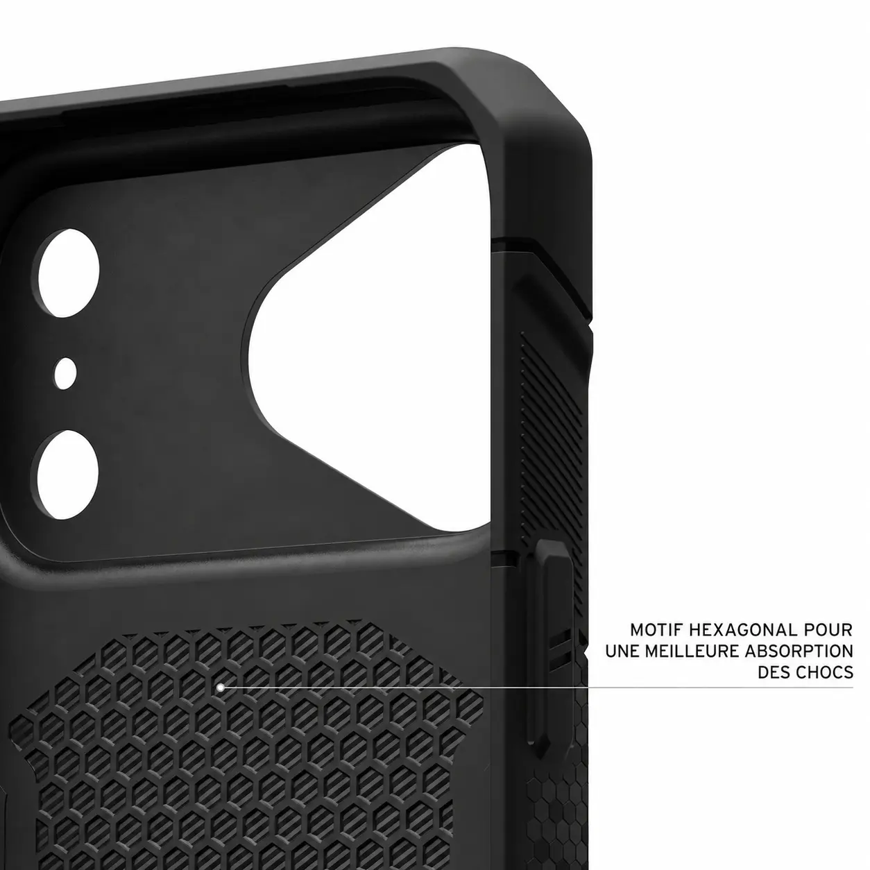 Motif hexagonal interne favorisant l'absorption des chocs