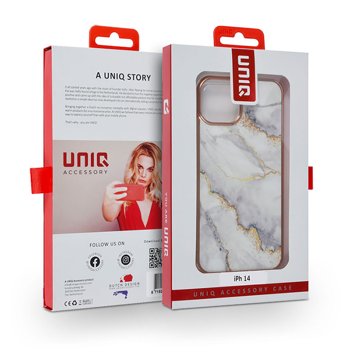 Coque Silicone UNIQ Accessory avec Motif Marbré pour iPhone 14