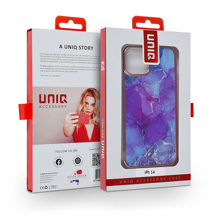 Coque Silicone UNIQ Accessory avec Motif Marbré pour iPhone 14