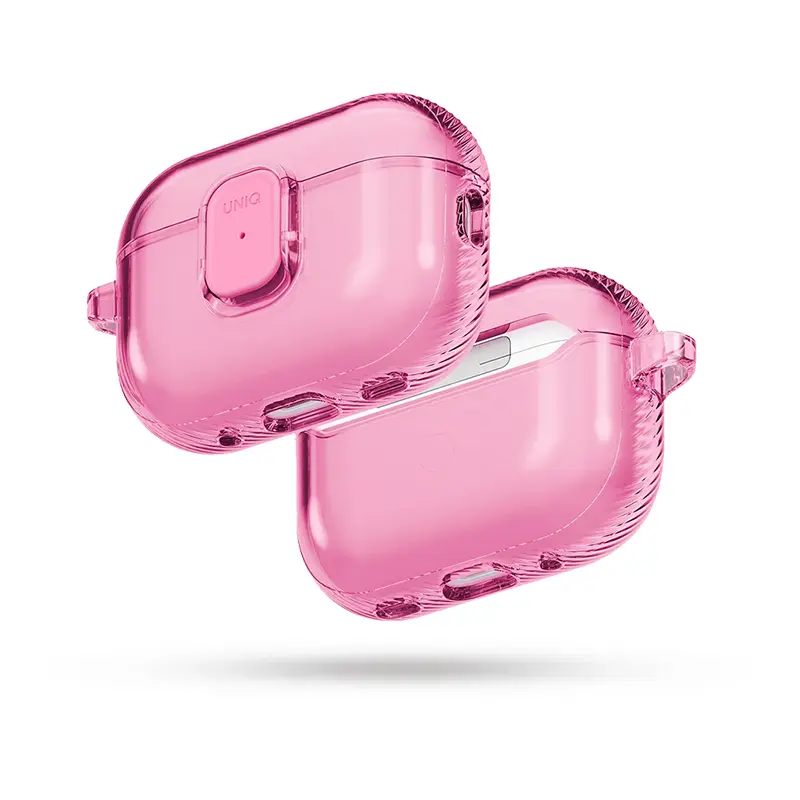 Étui Silicone UNIQ Glase Pro Transparent pour AirPods Pro 3 - Coloris Rose