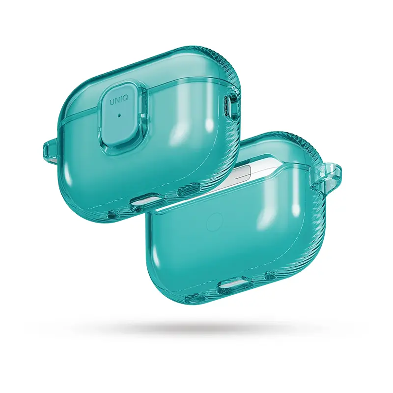 Étui Silicone UNIQ Glase Pro Transparent pour AirPods Pro 3 - Coloris Turquoise