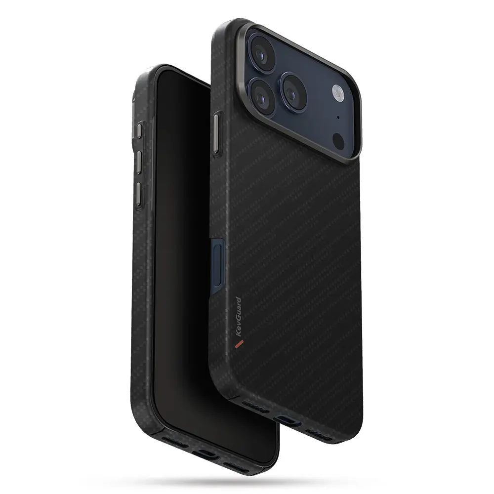 Coque MagSafe UNIQ Keva Edge Slimline MagClick™ en Fibre d'Aramide pour iPhone 17 Pro Max - Modèle Noir