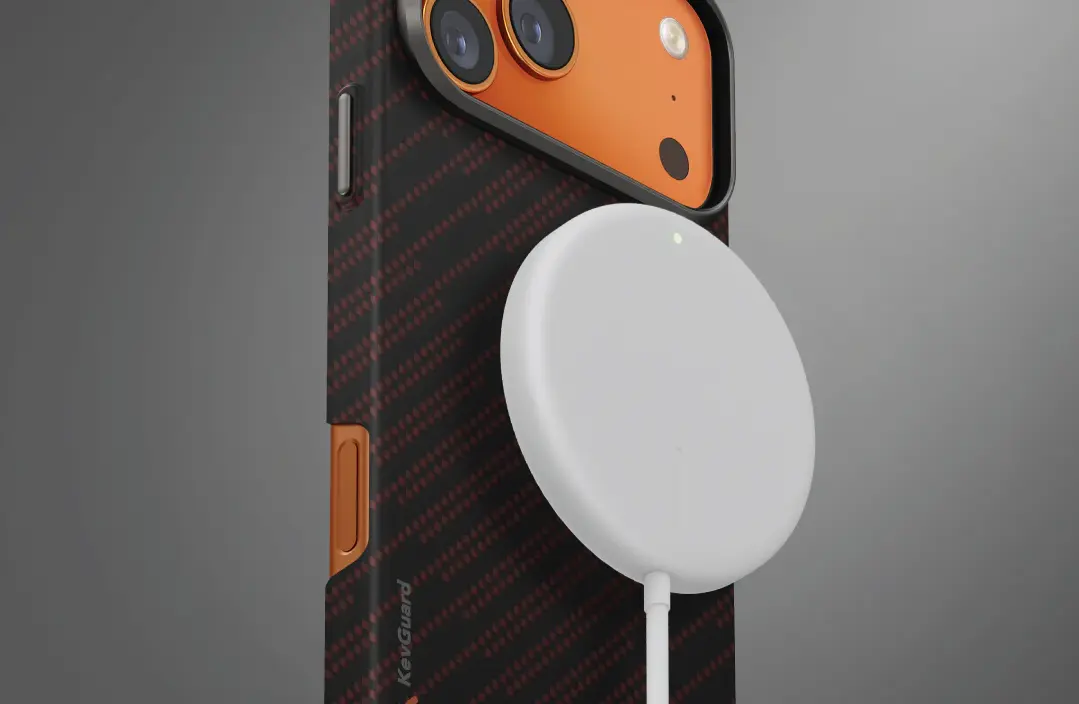 Coque MagSafe UNIQ Keva Edge Slimline MagClick™ en Fibre d'Aramide pour iPhone 17 Pro - Compatible Chargeur Induction