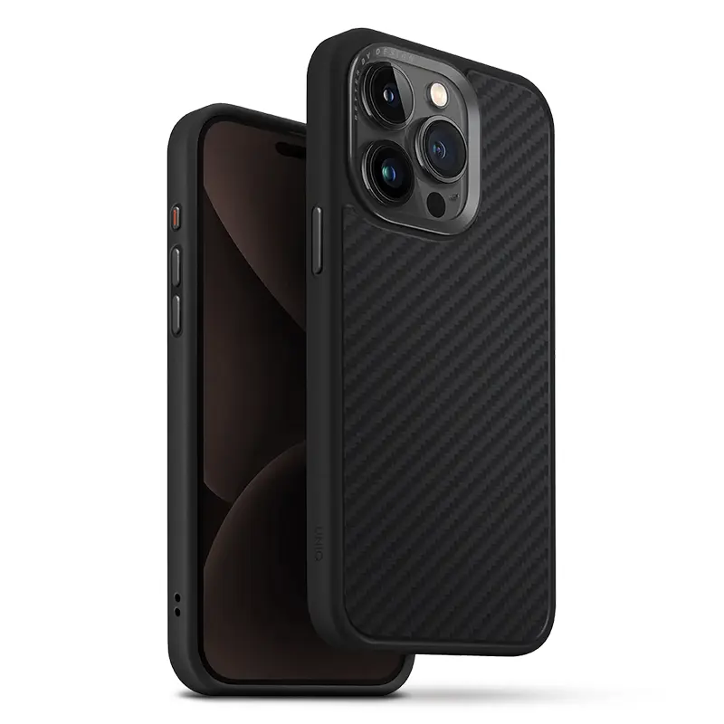 Coque MagSafe UNIQ Keva MagClick™ en Fibre d'Aramide pour iPhone 15 Pro