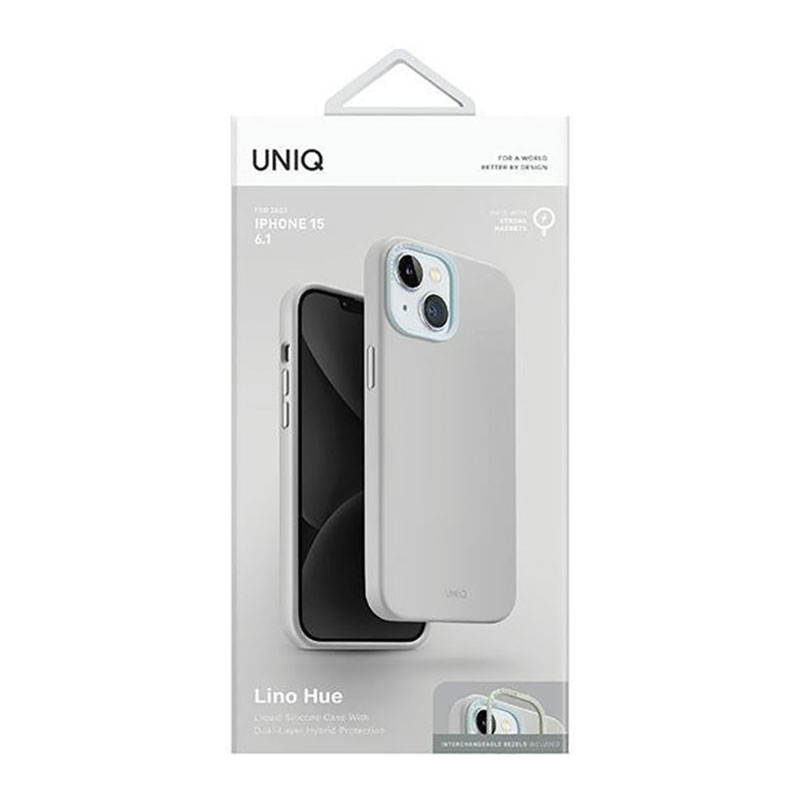 Coque MagSafe UNIQ Lino Hue MagClick En Silicone Liquide pour iPhone 15