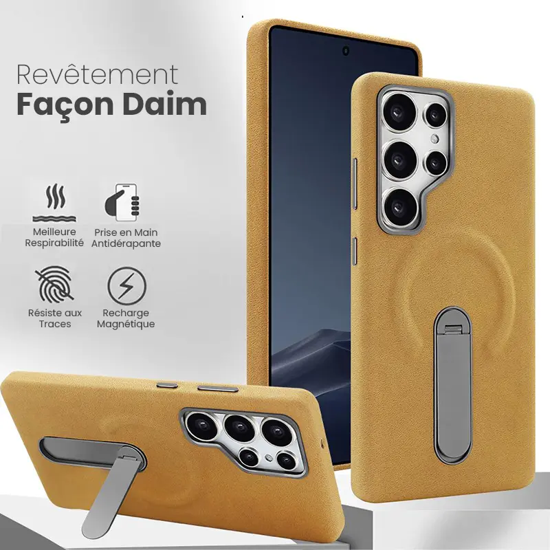 Coque Magnétique VIETAO en Cuir PU pour Galaxy S24 Ultra - Revêtement façon Daim