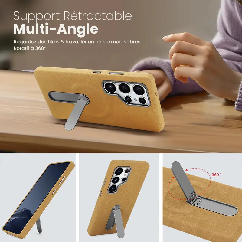 Coque Magnétique VIETAO en Cuir PU pour Galaxy S24 Ultra - Revêtement façon Daim