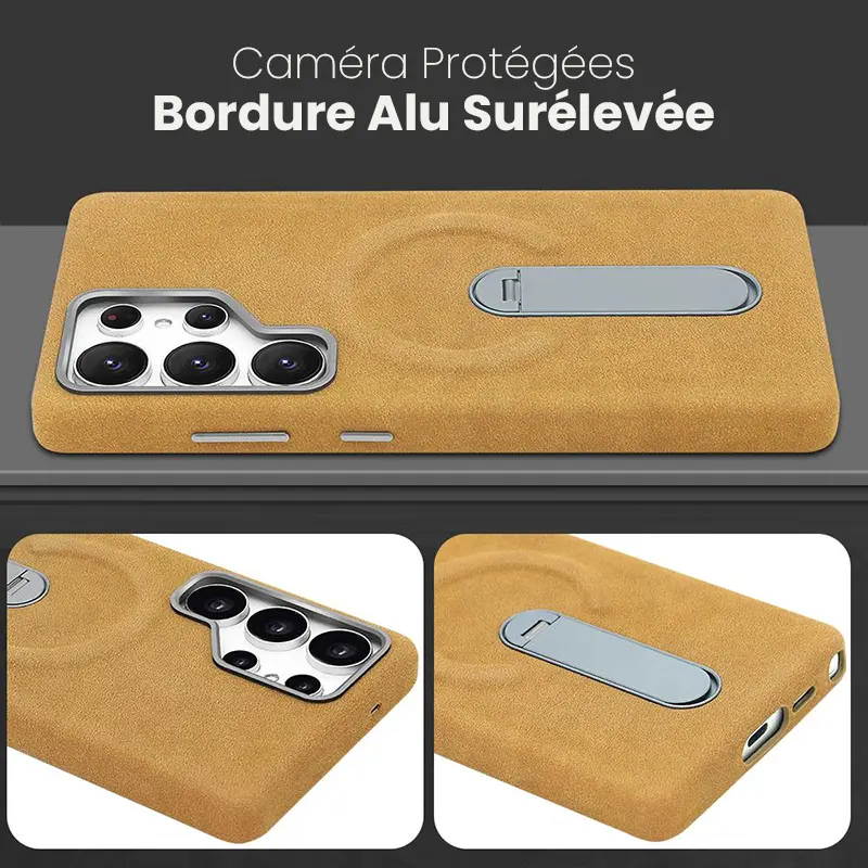 Coque Magnétique VIETAO en Cuir PU pour Galaxy S24 Ultra - Revêtement façon Daim