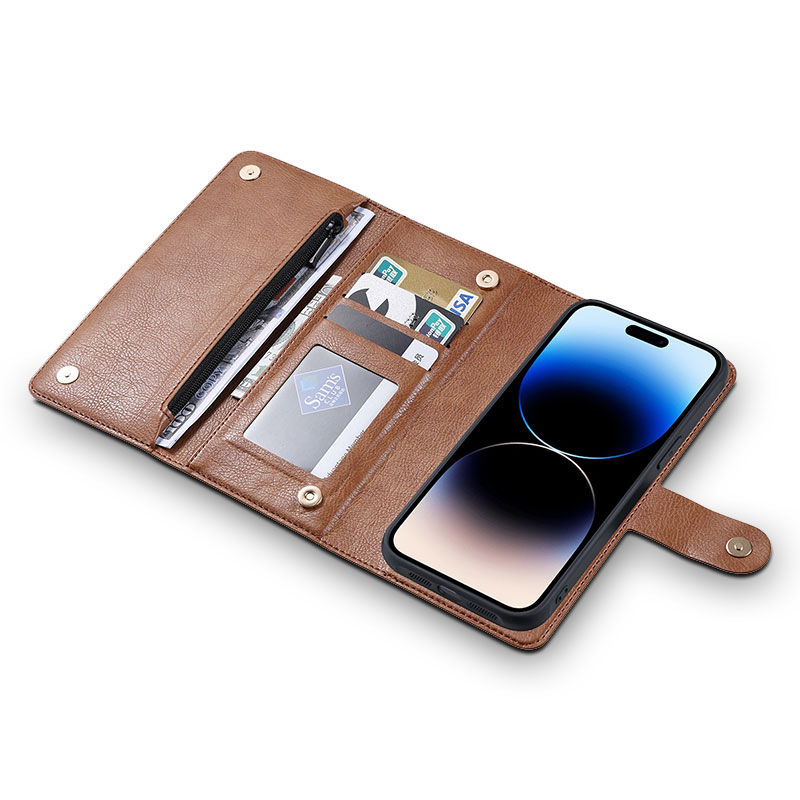 Étui Portefeuille VILI Avec Coque MagSafe Détachable pour iPhone 14 Pro