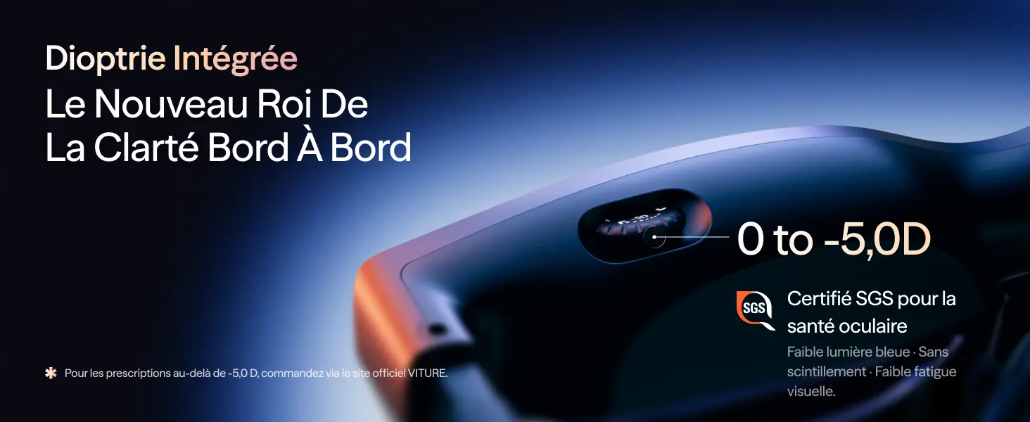 VITURE Pro 2 XR – réglage dioptrique intégré de 0 à -5,0D