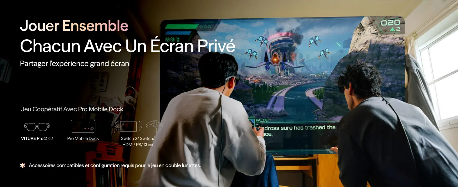 VITURE Pro 2 XR – jeu à deux avec écrans privés et Pro Mobile Dock