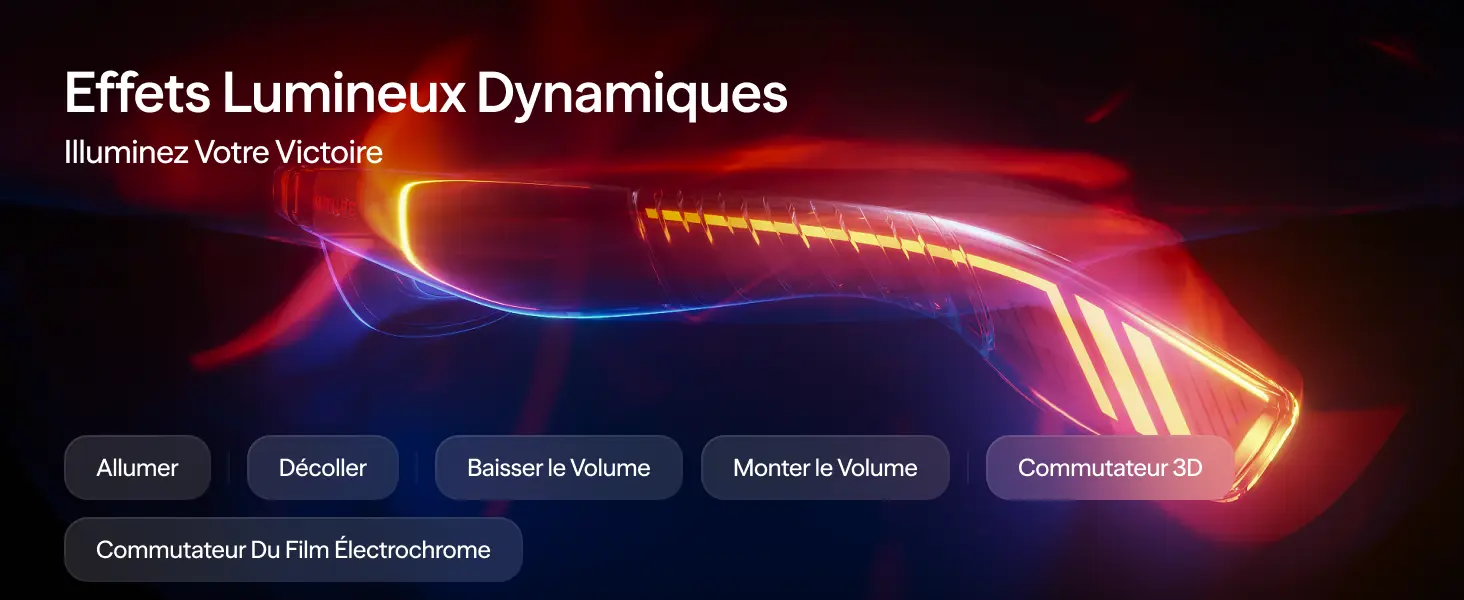 Effets lumineux dynamiques et commandes sur VITURE Luma Pro XR