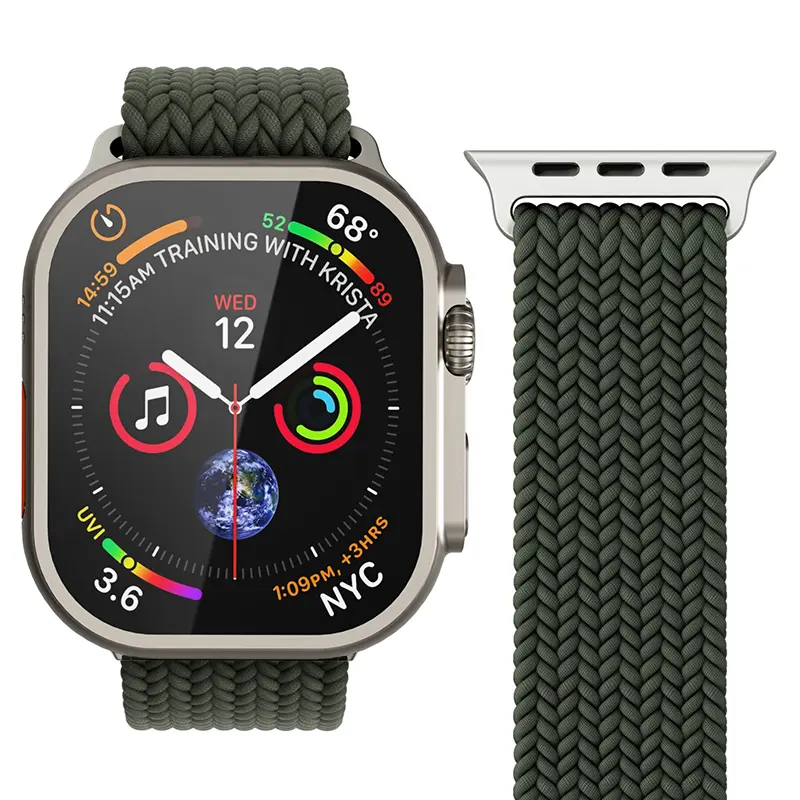 Bracelet VONMÄHLEN Woven Loop Nylon Tressé pour Apple Watch - Coloris Pin