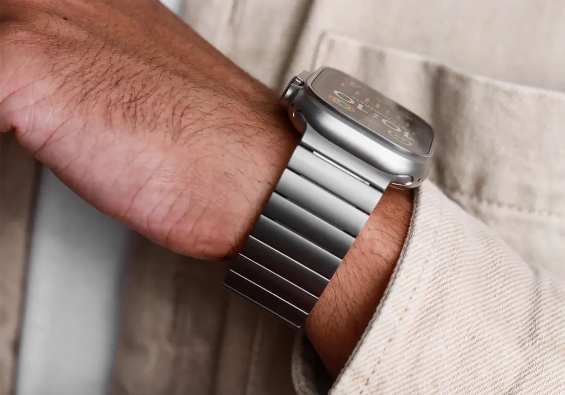 Bracelet VONMÄHLEN Link Band Pro Titanium pour Apple Watch - Coloris Naturel