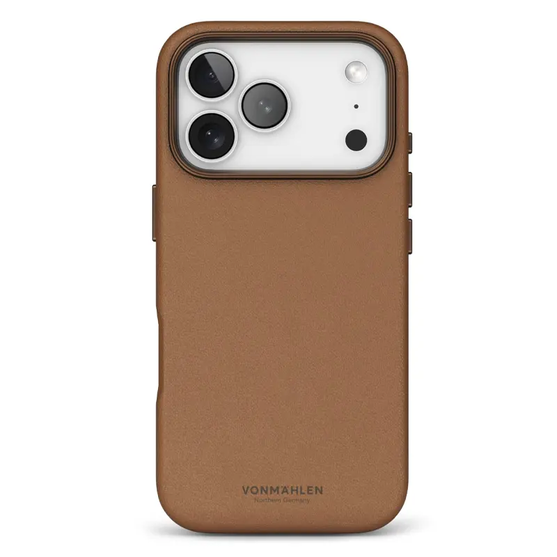 Coque MagSafe VONMÄHLEN Like Leather pour iPhone 17 Pro - Modèle Marron