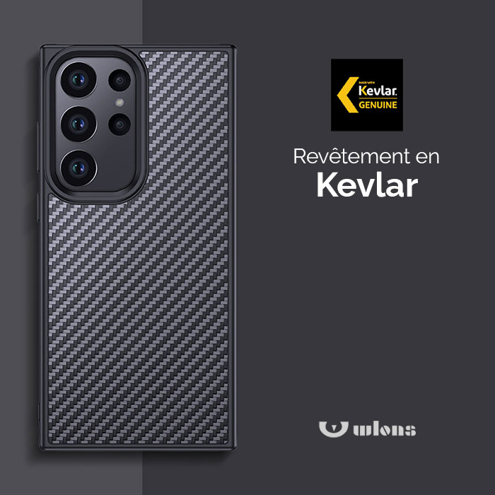 Coque MagSafe WLONS avec Revêtement en Kevlar pour Galaxy S23 Ultra 5G