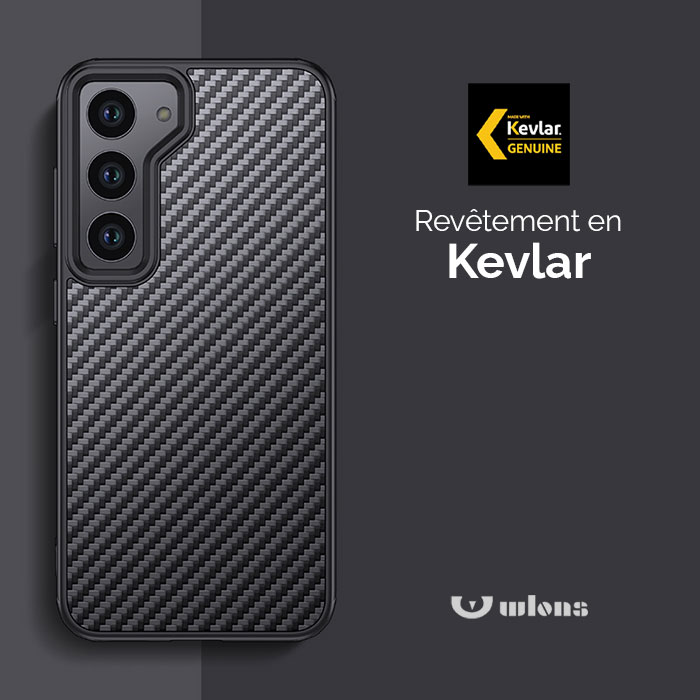 Coque MagSafe WLONS avec Revêtement en Kevlar pour Galaxy S23 Plus 5G
