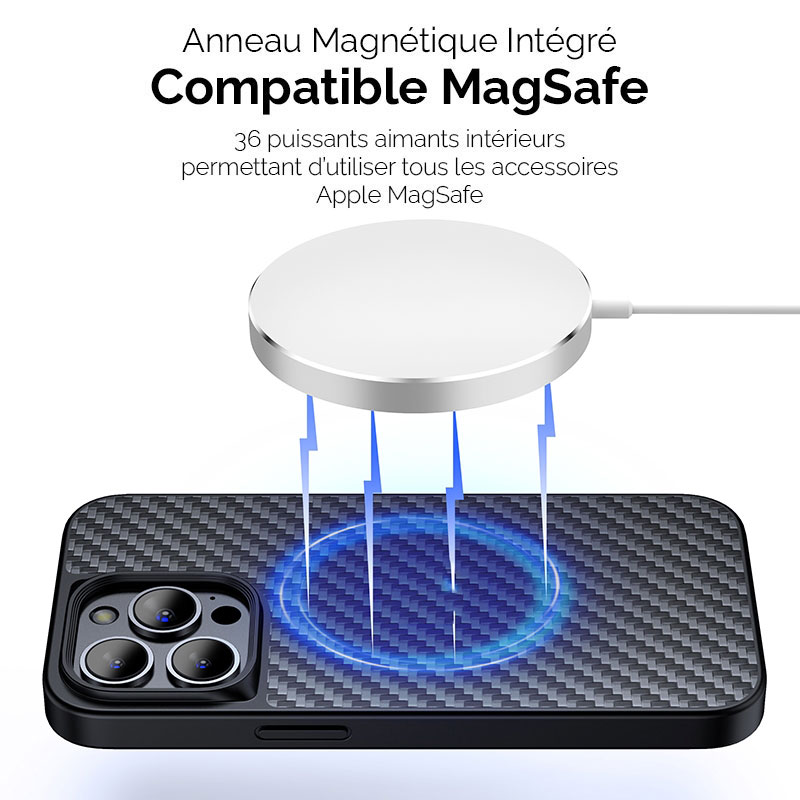 Coque MagSafe WLONS avec Revêtement en Kevlar pour iPhone 13 Pro Max