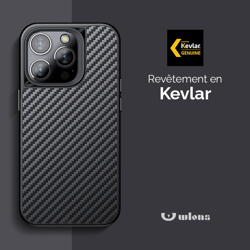 Coque MagSafe WLONS avec Revêtement en Kevlar pour iPhone 14 Pro