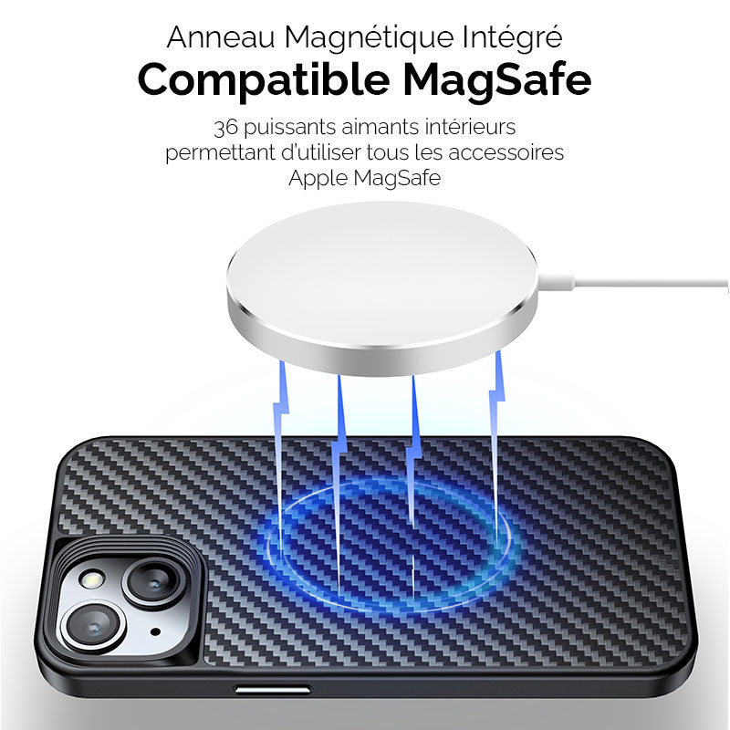 Coque MagSafe WLONS avec Revêtement en Kevlar pour iPhone 14