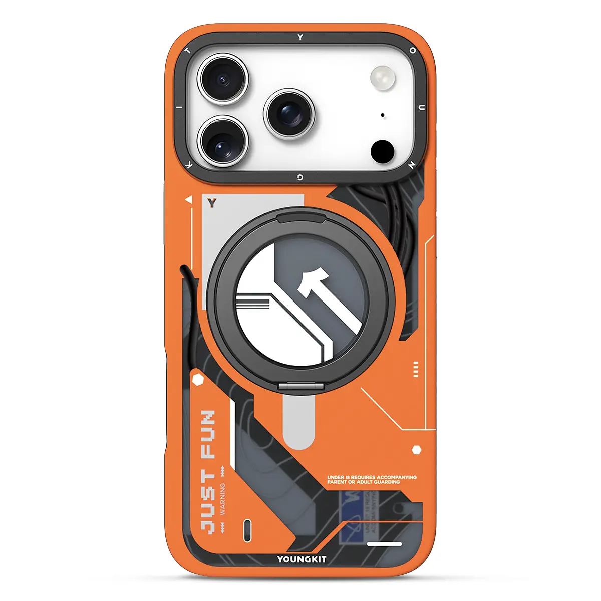 iPhone 17 Pro Max - Coque MagSafe YOUNGKIT Cyberpunk 360° Orange