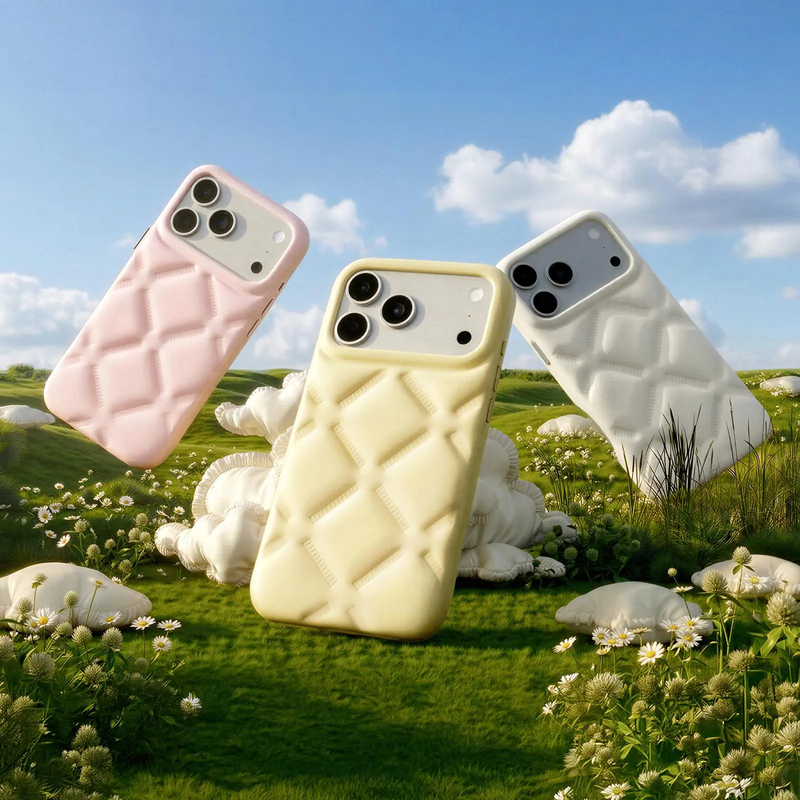 Prise en main naturelle de la coque Cloud Series en version jaune pastel