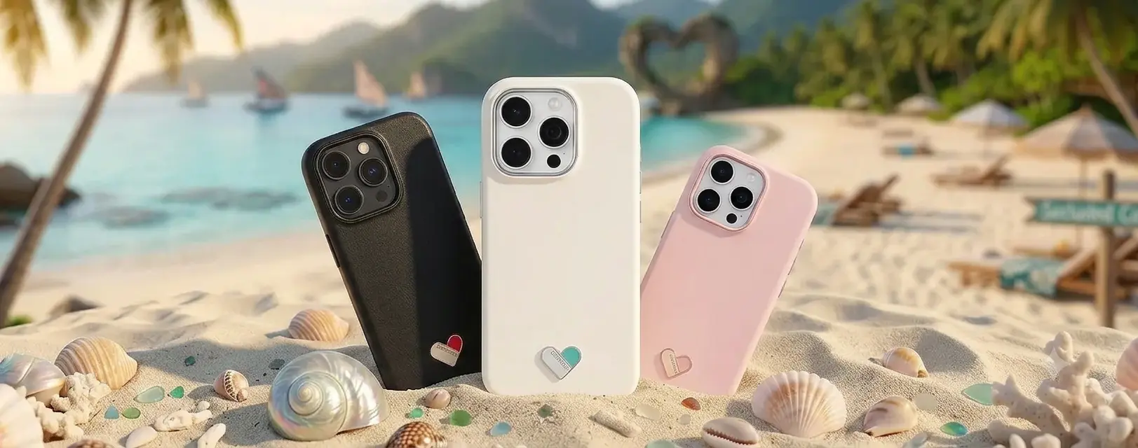 Coques YOYOISLES Heart Island Series pour iPhone 16 Pro Max
