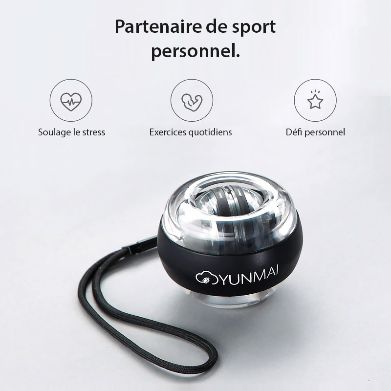 Balle de Poignet YUNMAI avec Noyau en Métal et Lumières à Vitesse Variable