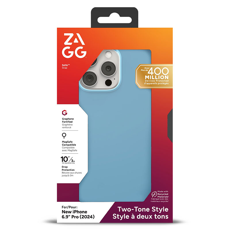 Coque MagSafe ZAGG SoHo Snap en Graphène & Matériaux Recyclés pour iPhone 16 Pro Max